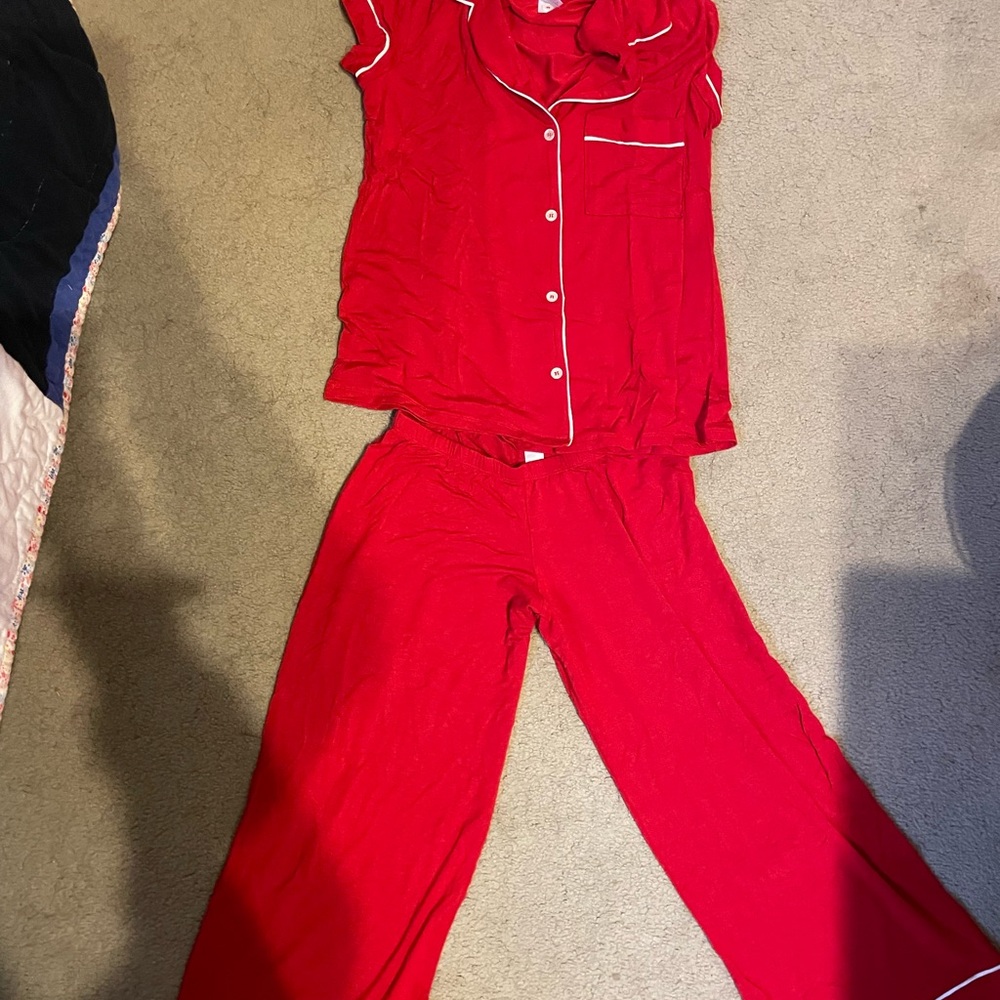 Eberjey Scarlet Pajama Set with Ivory Accents